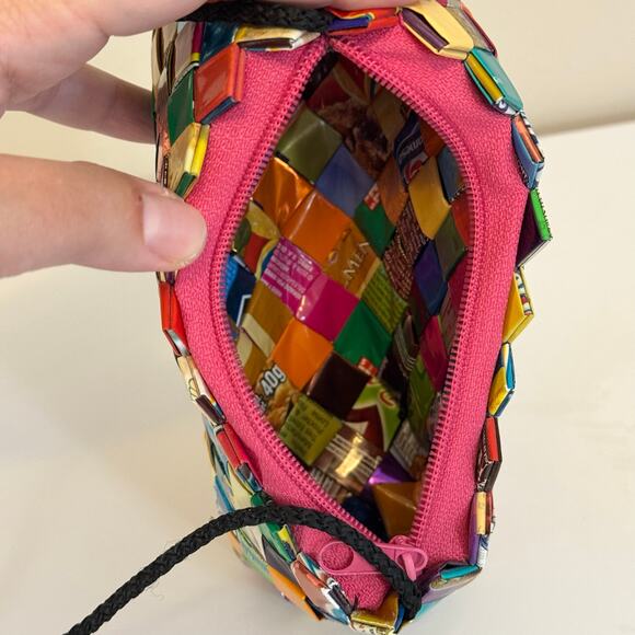 Colorful Candy Gum Wrapper Purse Shoulder Crossbody Bag Handmade Recycled Small - Picture 8 of 8